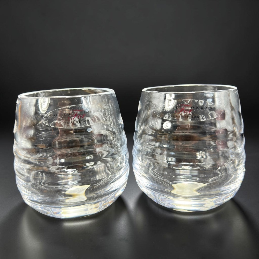 Sophie Conran Portmeirion Balloon DOF Glass Set of 2 Ripple NEW Clear 4in